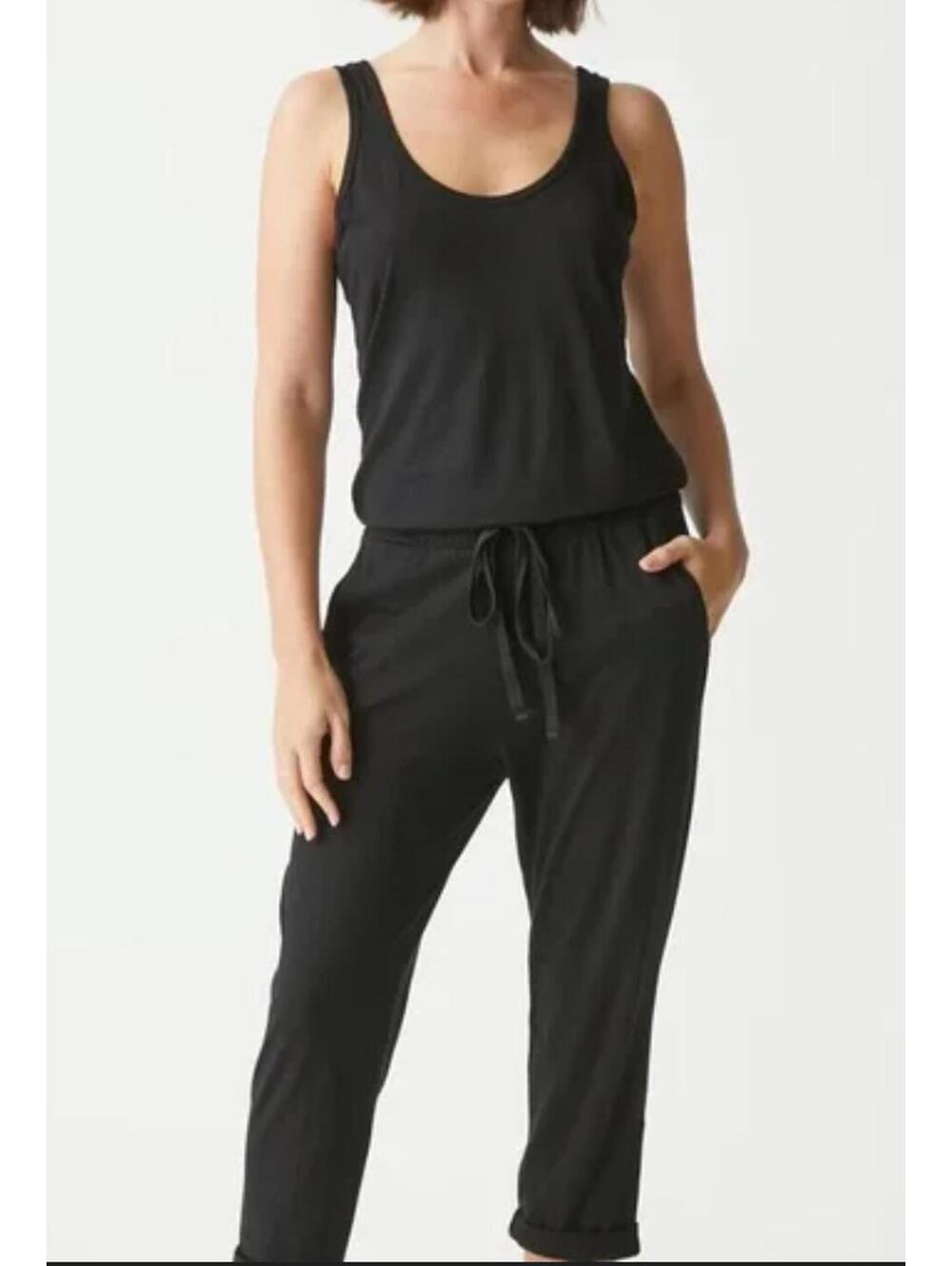 MICHAEL STARS black scoop neck jumpsuit sz XS